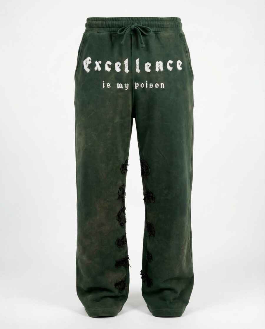 OPEN LEG JOGGER WASHED GREEN
