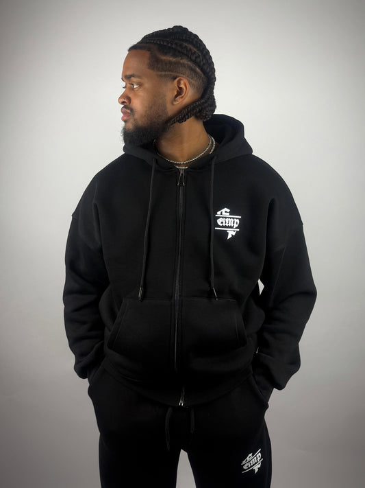 COZY DRP ZIPPER - BLACK