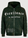 ZIP HOODIE WASHED GREEN
