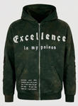 ZIP HOODIE WASHED GREEN
