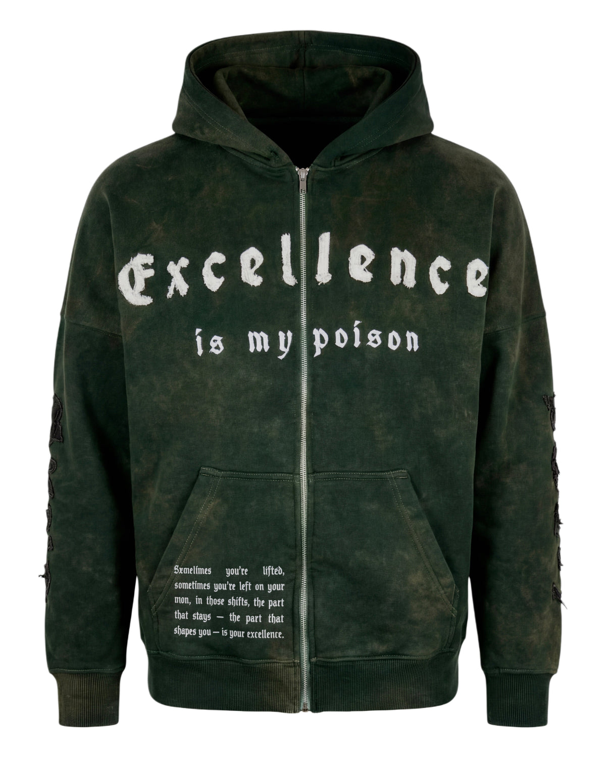 ZIP HOODIE WASHED GREEN