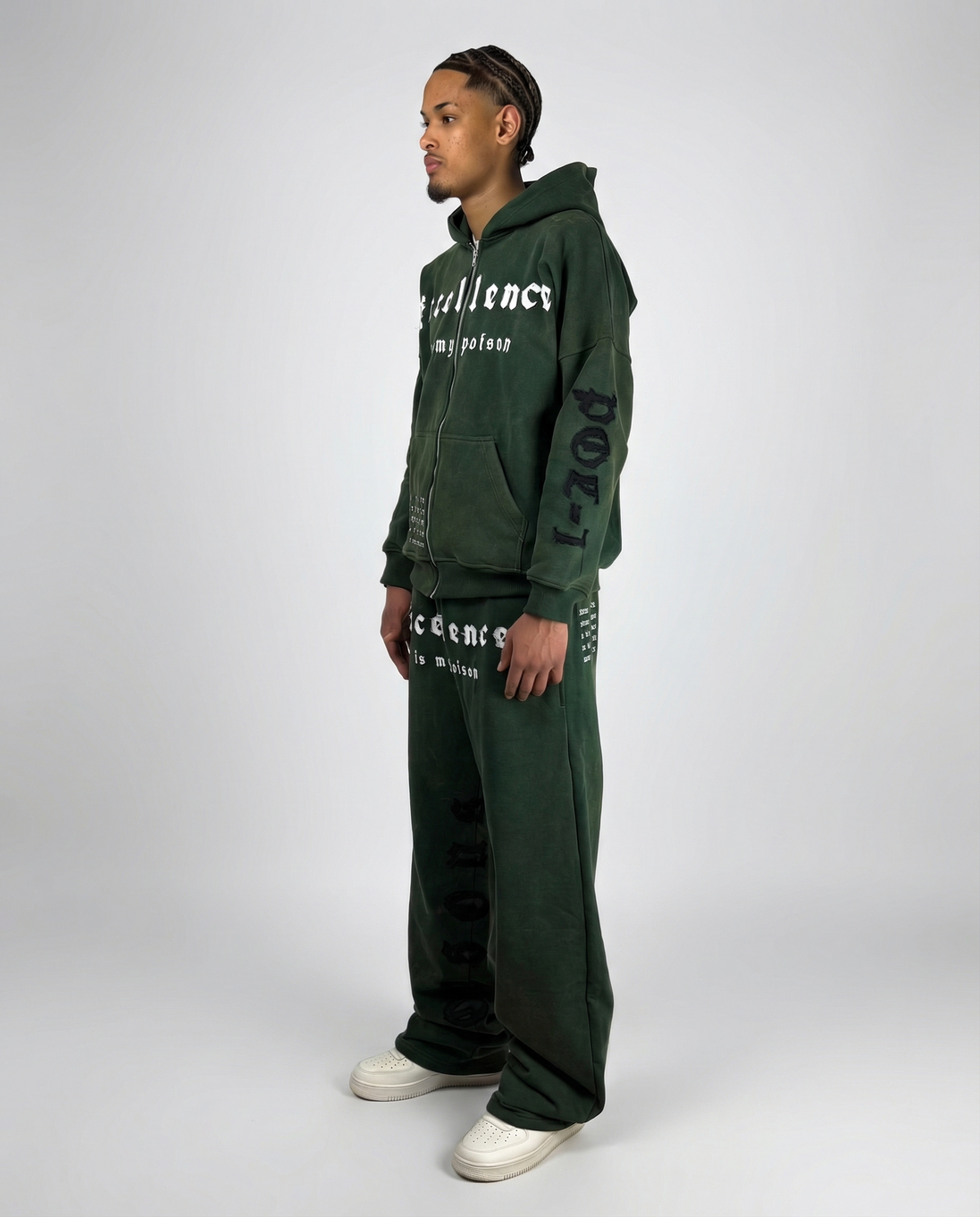 OPEN LEG JOGGER WASHED GREEN
