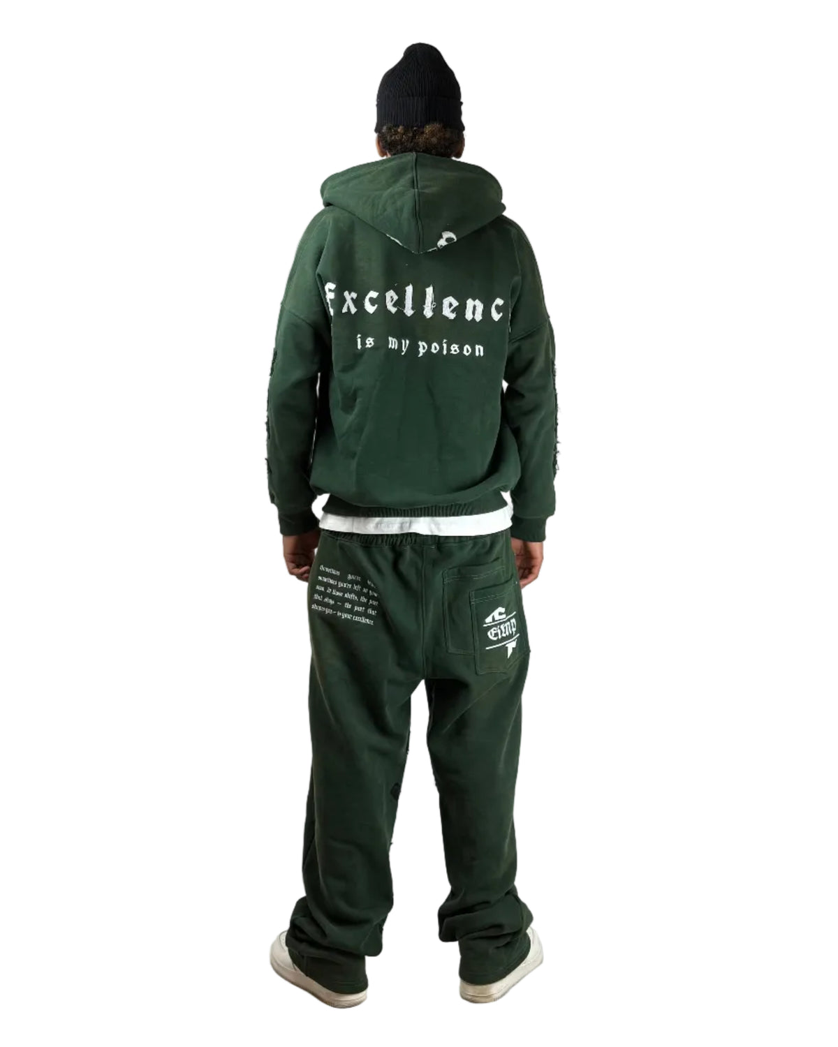 ZIP HOODIE WASHED GREEN