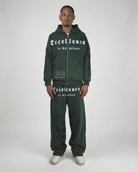 OPEN LEG JOGGER WASHED GREEN