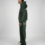 ZIP HOODIE WASHED GREEN