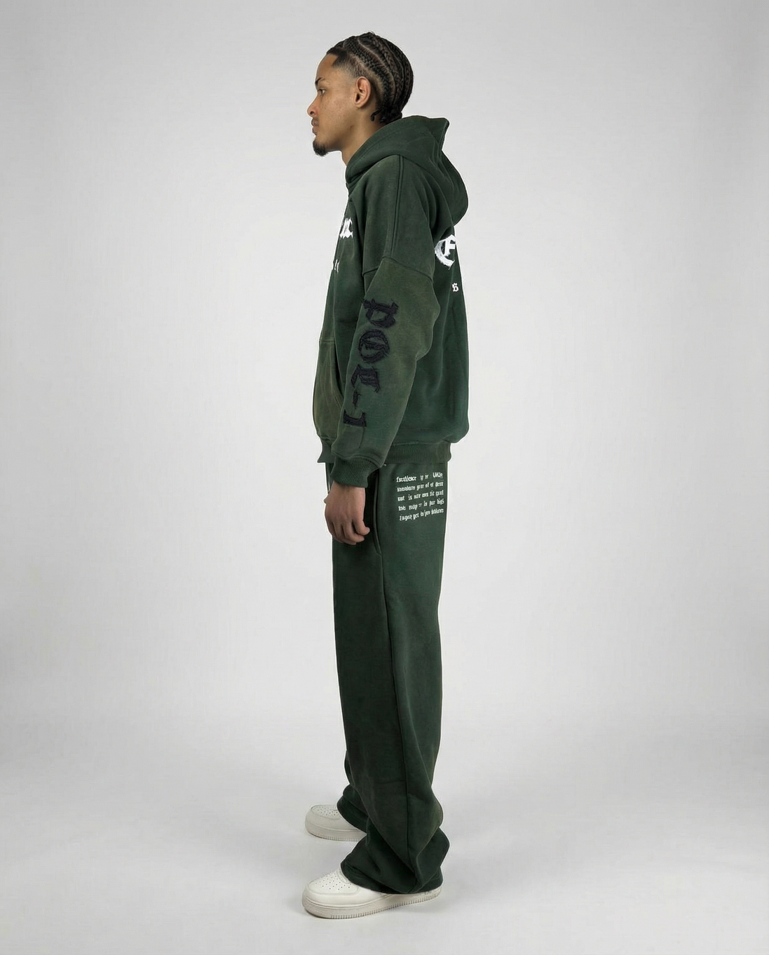 ZIP HOODIE WASHED GREEN