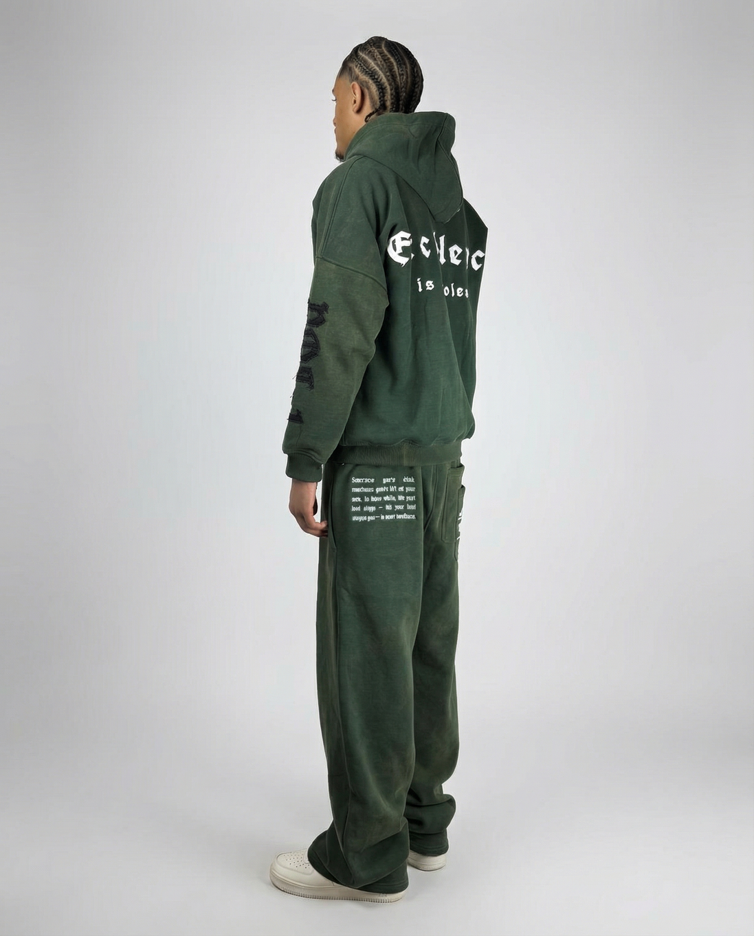 ZIP HOODIE WASHED GREEN