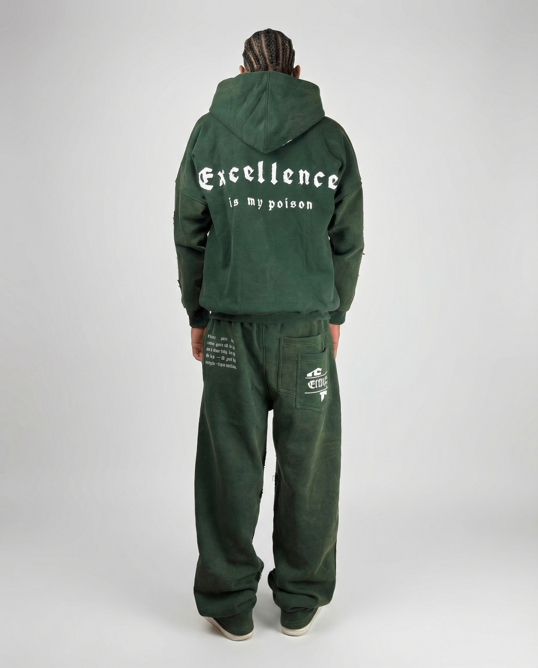 ZIP HOODIE WASHED GREEN