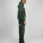 ZIP HOODIE WASHED GREEN
